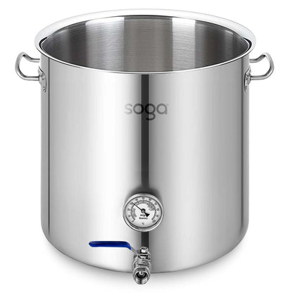 SOGA Stainless Steel 33L No Lid Brewery Pot With Beer Valve 35*35cm LUZ-BreweryPotSS2787-JPOT