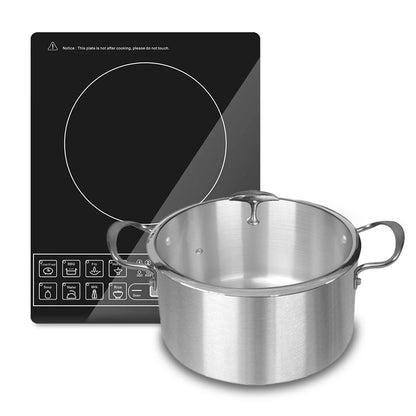 SOGA Electric Smart Induction Cooktop and 28cm Stainless Steel Induction Casserole Cookware LUZ-ECookt-CASL4226