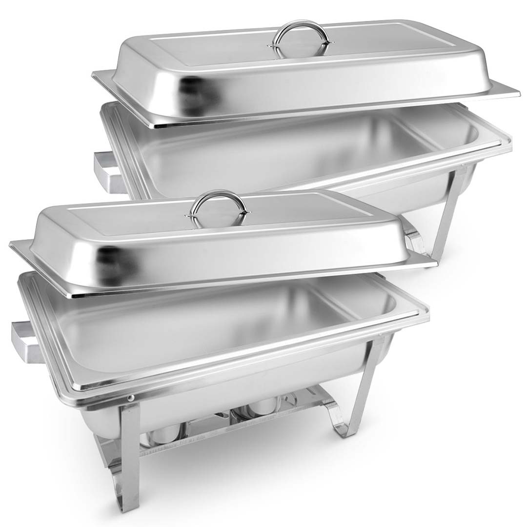 SOGA 2X 9L Stainless Steel Chafing Food Warmer Catering Dish Full Size LUZ-ChafingDish56301X2