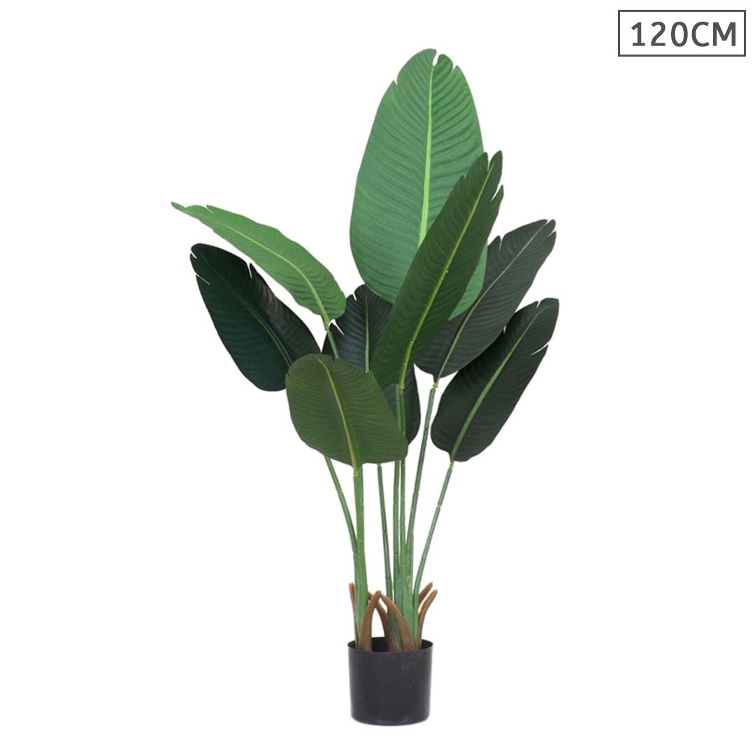 SOGA 120cm Artificial Green Indoor Traveler Banana Fake Decoration Tree Flower Pot Plant LUZ-APlantFHM1208