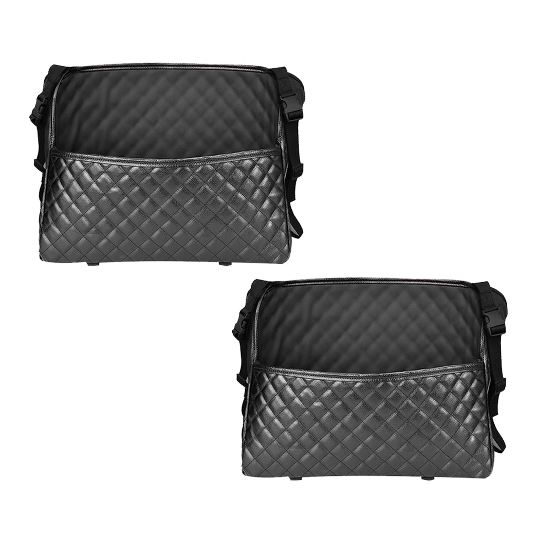 SOGA 2X Black Leather Car Storage Portable Hanging Organizer Backseat Multi-Purpose Interior Accessories Bag LUZ-CarStorageBag312X2