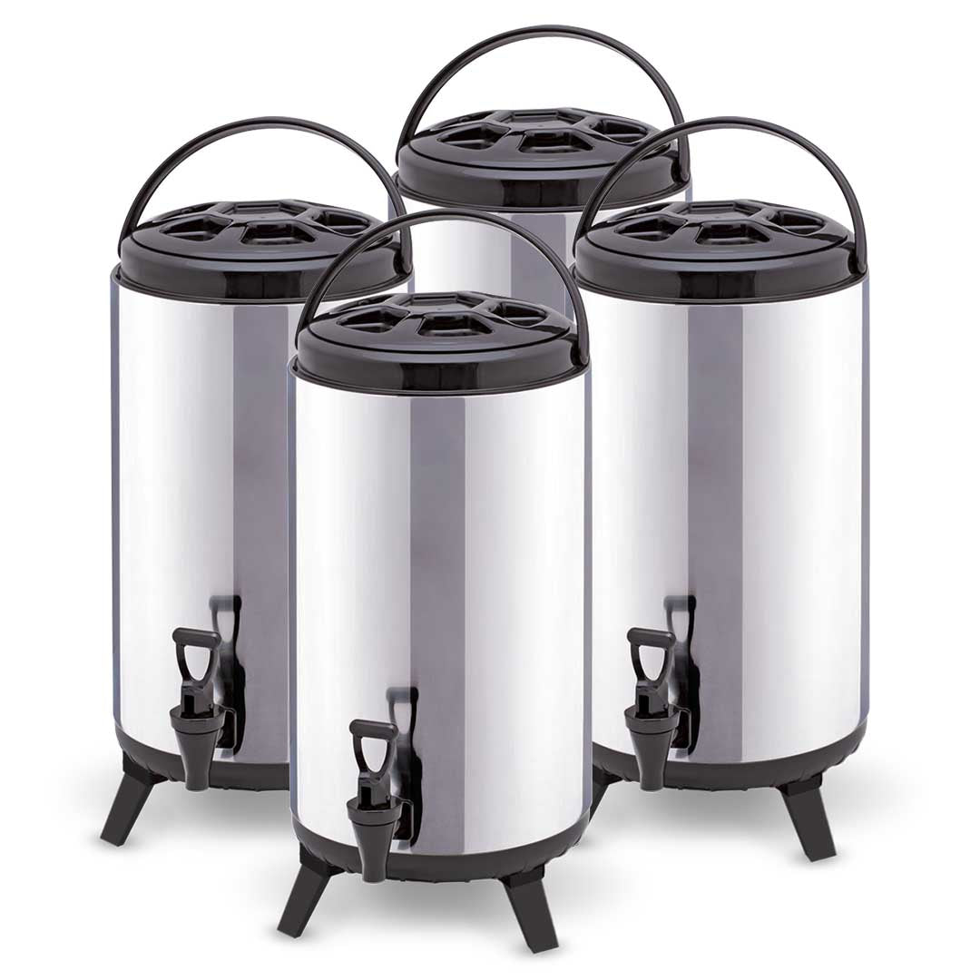 SOGA 4X 12L Portable Insulated Cold/Heat Coffee Tea Beer Barrel Brew Pot With Dispenser LUZ-BeverageDispenser12LX4