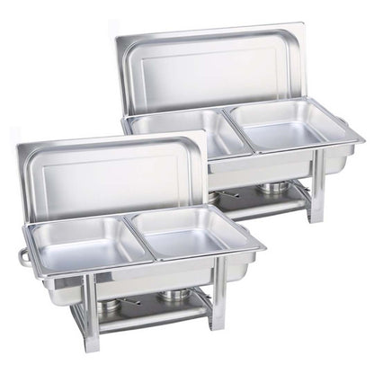 SOGA 2X Double Tray Stainless Steel Chafing Catering Dish Food Warmer LUZ-ChafingDish56082X2
