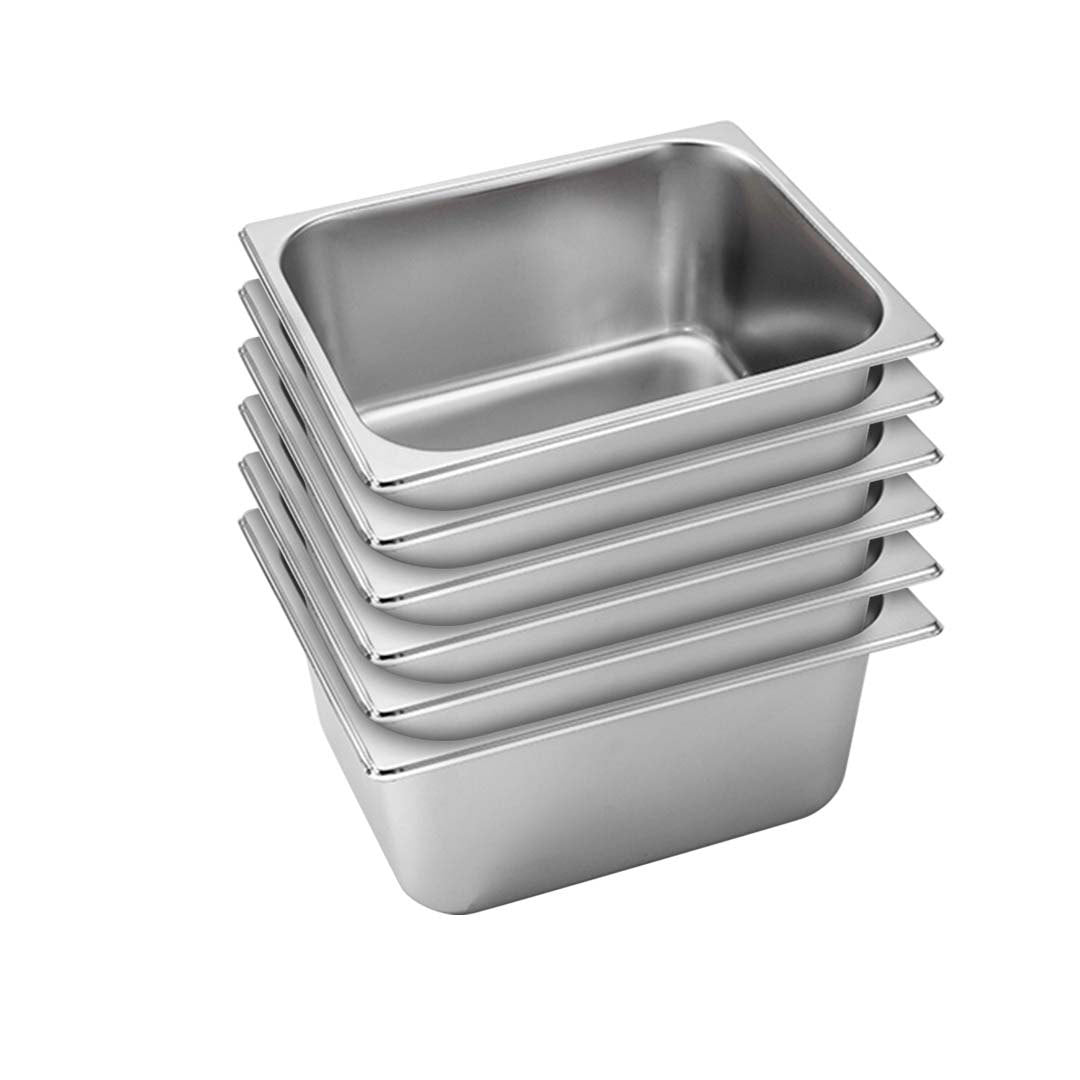 SOGA 6X Gastronorm GN Pan Full Size 1/2 GN Pan 15cm Deep Stainless Steel Tray LUZ-GastronormPans5411X6