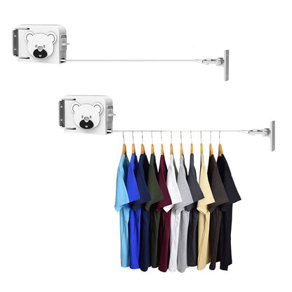 SOGA 2X 160mm Wall-Mounted Clothes Line Dry Rack Retractable Space-Saving Foldable Hanger White LUZ-BSLY07X2