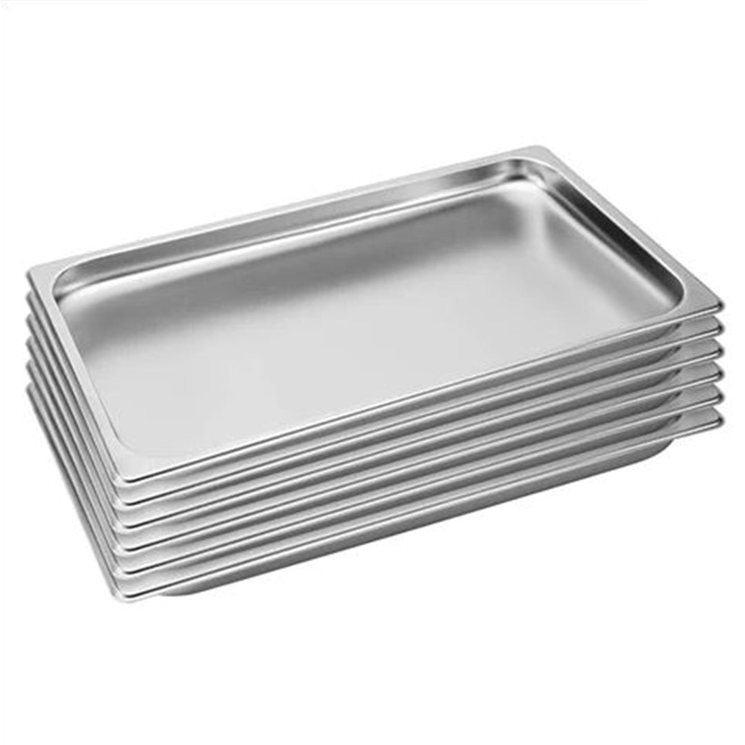 SOGA 6X Gastronorm GN Pan Full Size 1/1 GN Pan 2cm Deep Stainless Steel Tray LUZ-GastronormPans5401X6