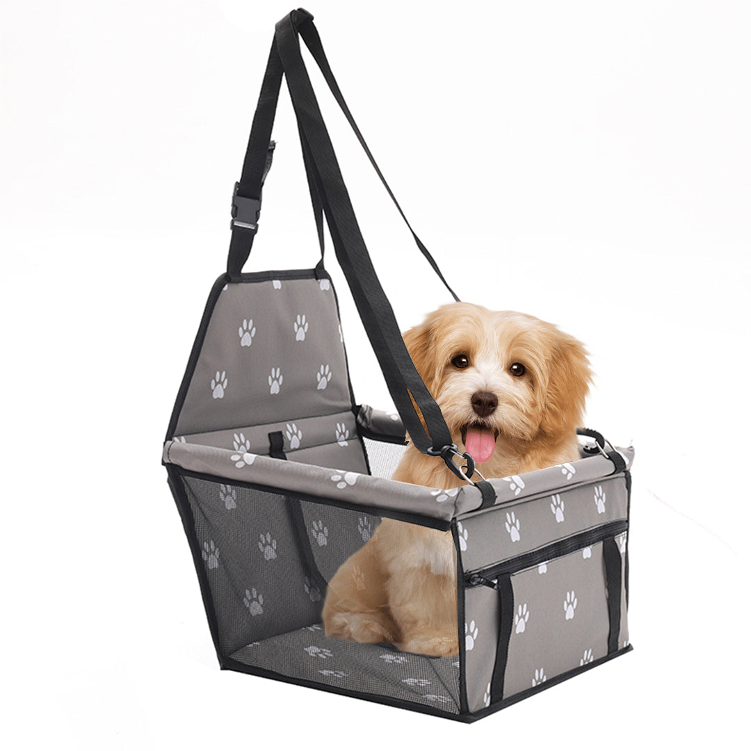 SOGA Waterproof Pet Booster Car Seat Breathable Mesh Safety Travel Portable Dog Carrier Bag Grey LUZ-CarPetBag013GREY