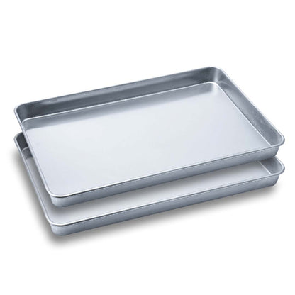 SOGA 2X Aluminium Oven Baking Pan Cooking Tray for Baker Gastronorm 60*40*5cm LUZ-GastronormPlate6040X2