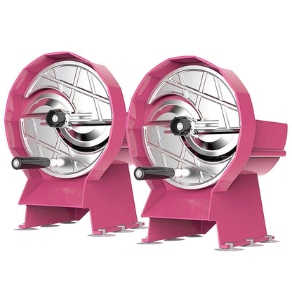 SOGA 2X Commercial Manual Vegetable Fruit Slicer Kitchen Cutter Machine Pink LUZ-FruitCutterPinkX2