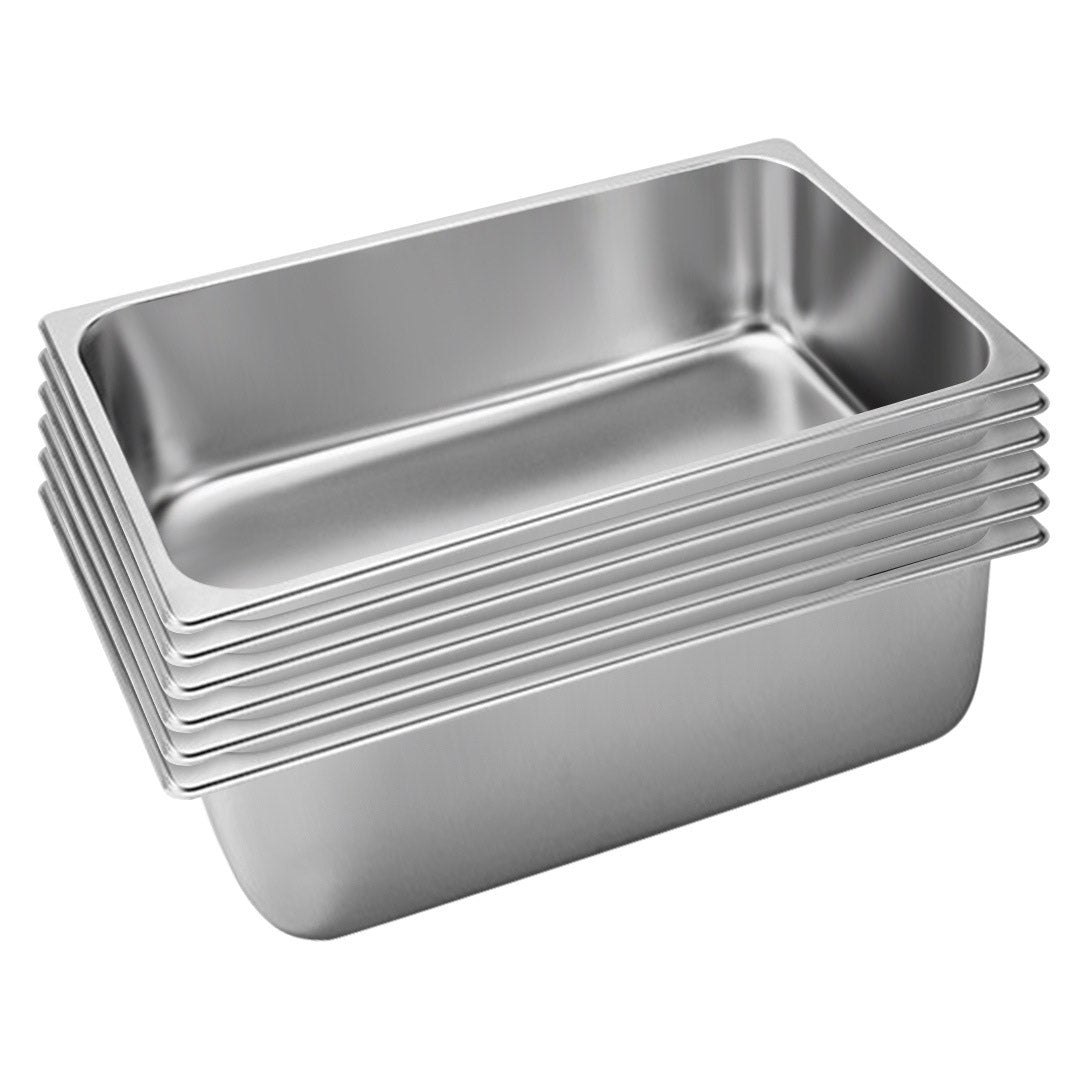 SOGA 6X Gastronorm GN Pan Full Size 1/1 GN Pan 20cm Deep Stainless Steel Tray LUZ-GastronormPans5406X6