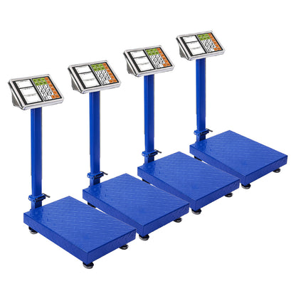 SOGA 4X 300kg Electronic Digital Platform Scale Computing Shop Postal Weight Blue LUZ-300kgPlatformScalesBlueX4