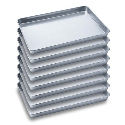 SOGA 8X Aluminium Oven Baking Pan Cooking Tray for Bakers Gastronorm 60*40*5cm LUZ-GastronormPlate6040X8