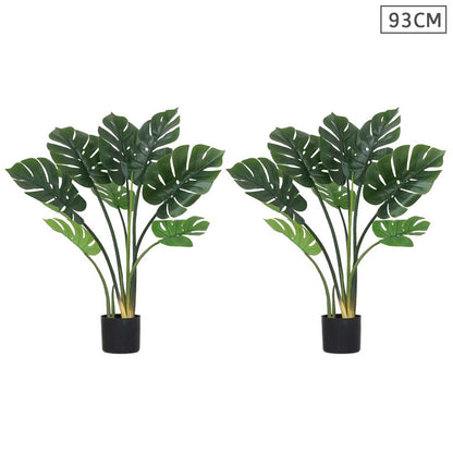 SOGA 2X 93cm Artificial Indoor Potted Turtle Back Fake Decoration Tree Flower Pot Plant LUZ-APlantFHGP9308X2