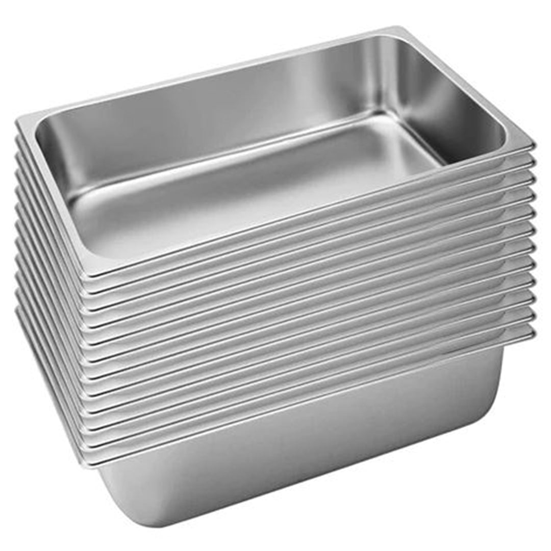 SOGA 12X Gastronorm GN Pan Full Size 1/1 GN Pan 15cm Deep Stainless Steel Tray LUZ-GastronormPans5405X12