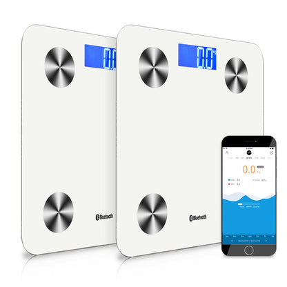 SOGA 2X Wireless Bluetooth Digital Body Fat Scale Bathroom Health Analyser Weight White LUZ-BodyFatScaleBluetoothWhiteX2