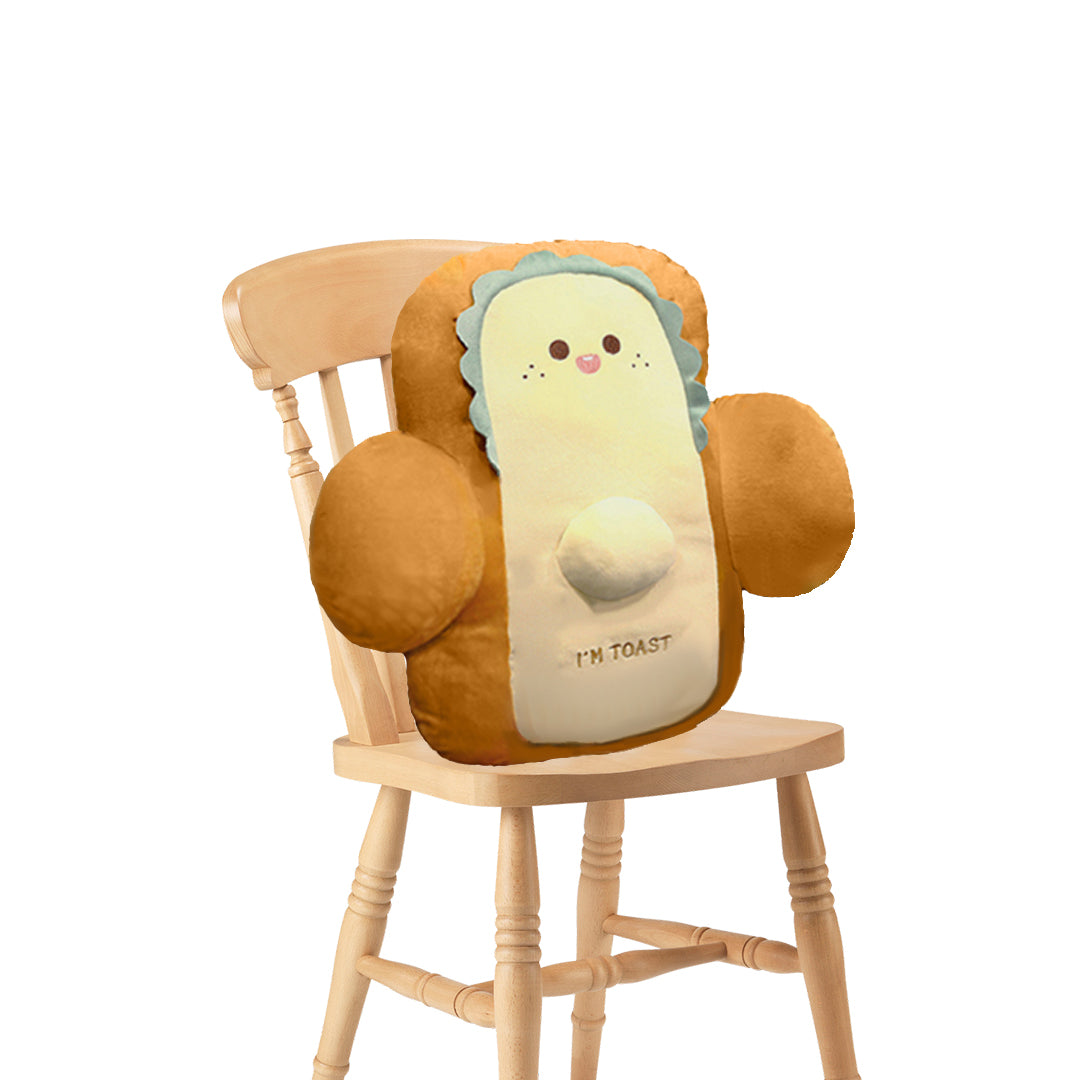 SOGA 48cm Cute Face Toast Bread Cushion Stuffed Car Seat Plush Cartoon Back Support Pillow Home Decor LUZ-SCushion061