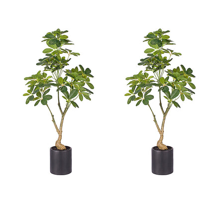 SOGA 2X 120cm Artificial Natural Green Schefflera Dwarf Umbrella Tree Fake Tropical Indoor Plant Home Office Decor LUZ-APlantQXY120X2