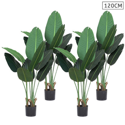 SOGA 4X 120cm Artificial Green Indoor Traveler Banana Fake Decoration Tree Flower Pot Plant LUZ-APlantFHM1208X4