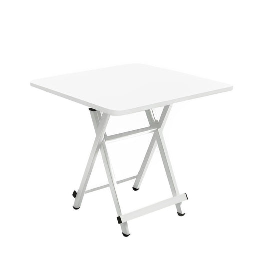 SOGA White Dining Table Portable Square Surface Space Saving Folding Desk with Lacquered Legs  Home Decor LUZ-TableSQ731