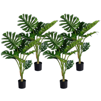 SOGA 4X 120cm Artificial Green Indoor Turtle Back Fake Decoration Tree Flower Pot Plant LUZ-APlantFH1207X4