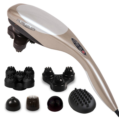 SOGA Hand Held Full Body Massager with 6 attachments Back Pain Therapy LUZ-Massager806C1Grey