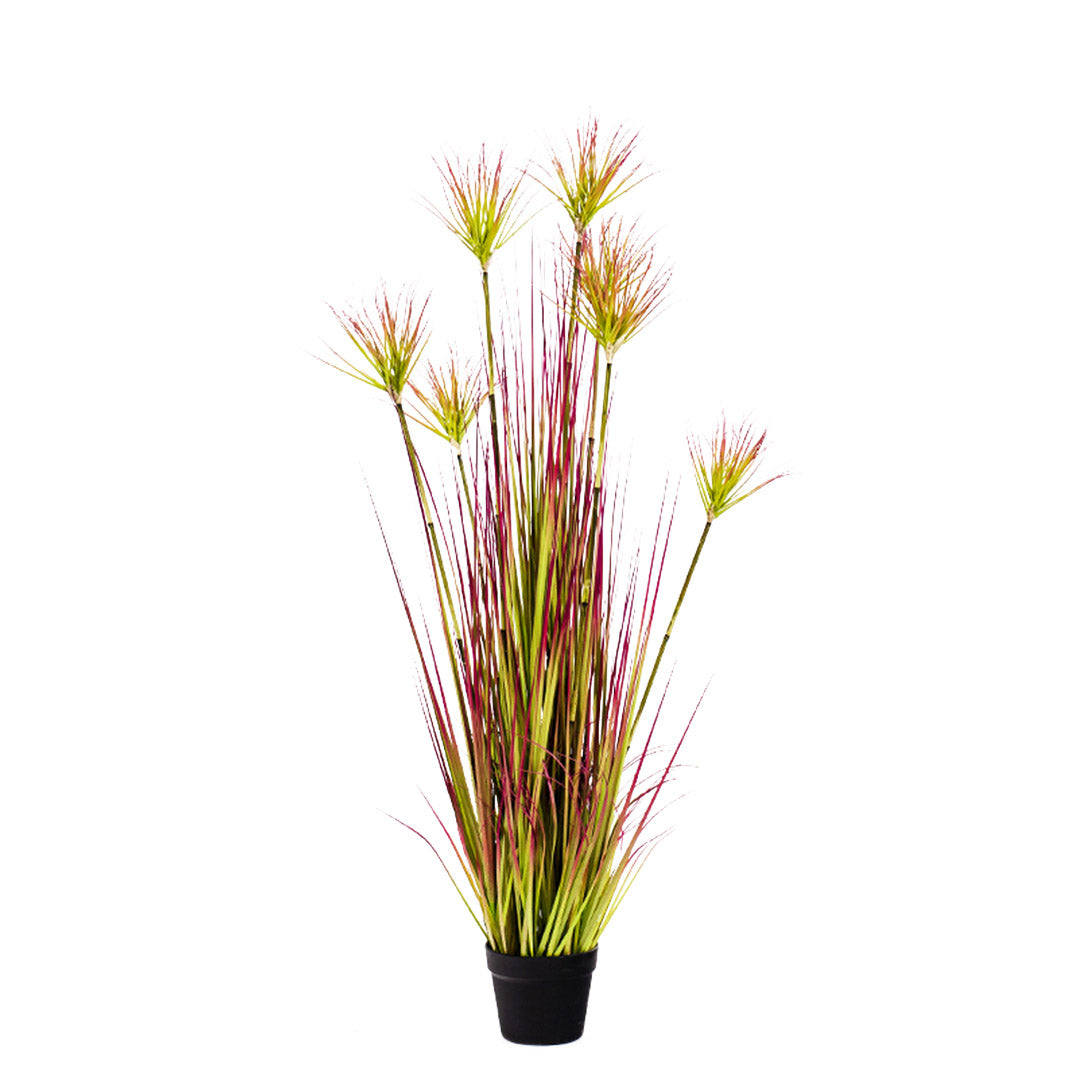 SOGA 120cm Purple-Red Artificial Indoor Potted Papyrus Plant Tree Fake Simulation Decorative LUZ-APlantFH60152