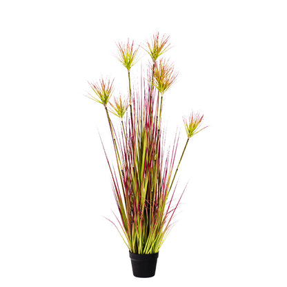 SOGA 120cm Purple-Red Artificial Indoor Potted Papyrus Plant Tree Fake Simulation Decorative LUZ-APlantFH60152