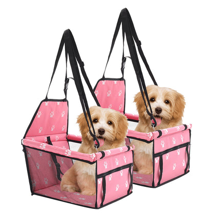 SOGA 2X Waterproof Pet Booster Car Seat Breathable Mesh Safety Travel Portable Dog Carrier Bag Pink LUZ-CarPetBag013PNKX2
