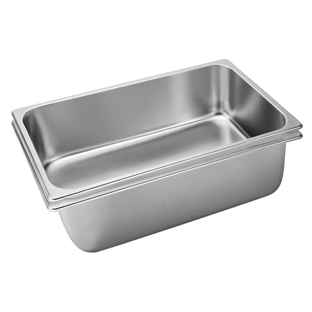 SOGA 2X Gastronorm GN Pan Full Size 1/1 GN Pan 20cm Deep Stainless Steel Tray LUZ-GastronormPans5406X2