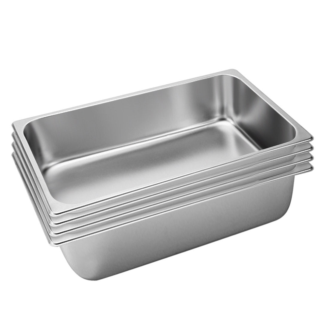 SOGA 4X Gastronorm GN Pan Full Size 1/1 GN Pan 15cm Deep Stainless Steel Tray LUZ-GastronormPans5405X4