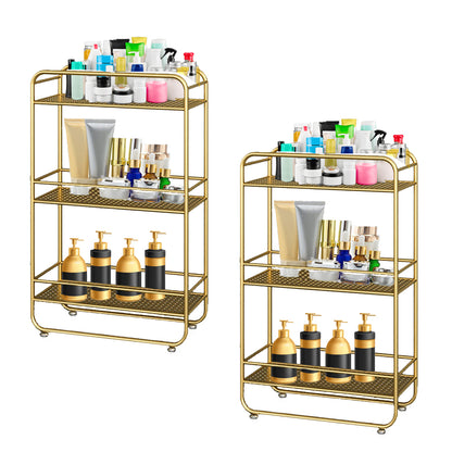 SOGA 2X 3 Tier Rectangular Bathroom Shelf Multifunctional Storage Display Rack Organiser LUZ-FPotZWJ13X2