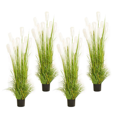 SOGA 4X 120cm Green Artificial Indoor Potted Reed Grass Tree Fake Plant Simulation Decorative LUZ-APlantFH6004X4