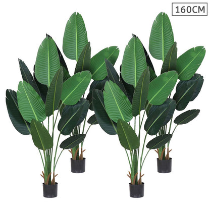 SOGA 4X 160cm Artificial Green Indoor Traveler Banana Fake Decoration Tree Flower Pot Plant LUZ-APlantFHM16010X4