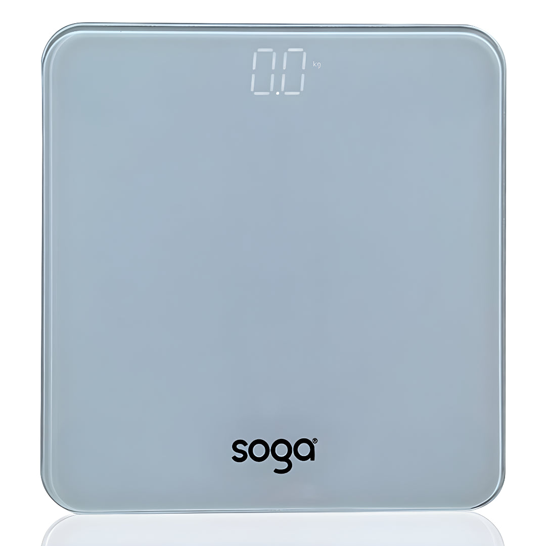 SOGA 180kg Digital Fitness Weight Bathroom Gym Body Glass LCD Electronic Scales White LUZ-BodyWeightScaleWhite