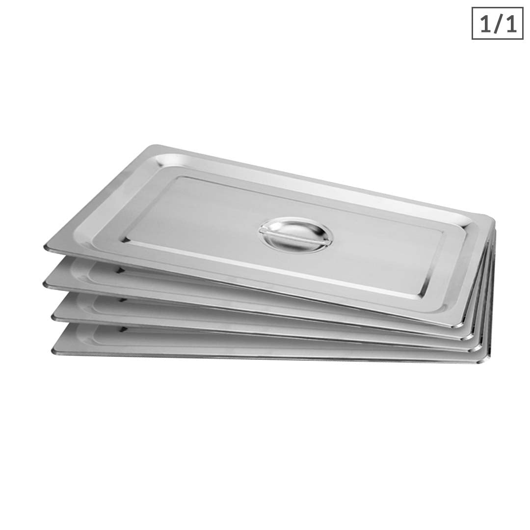 SOGA 4X Gastronorm GN Pan Lid Full Size 1/1 Stainless Steel Tray Top Cover LUZ-GP5501-JLID1F-X4