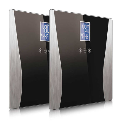 SOGA 2X Wireless Digital Body Fat LCD Bathroom Weighing Scale Electronic Weight Tracker Black LUZ-BodyFatScale1304BlackX2