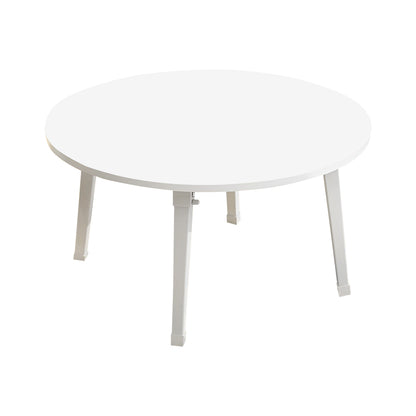 SOGA White Portable Floor Table Small Round Space-Saving Mini Desk Home Decor LUZ-FloorTable506