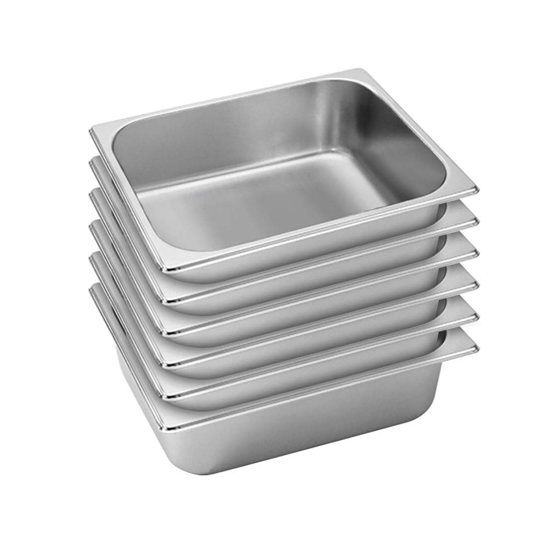 SOGA 6X Gastronorm GN Pan Full Size 1/2 GN Pan 10cm Deep Stainless Steel Tray LUZ-GastronormPans5410X6