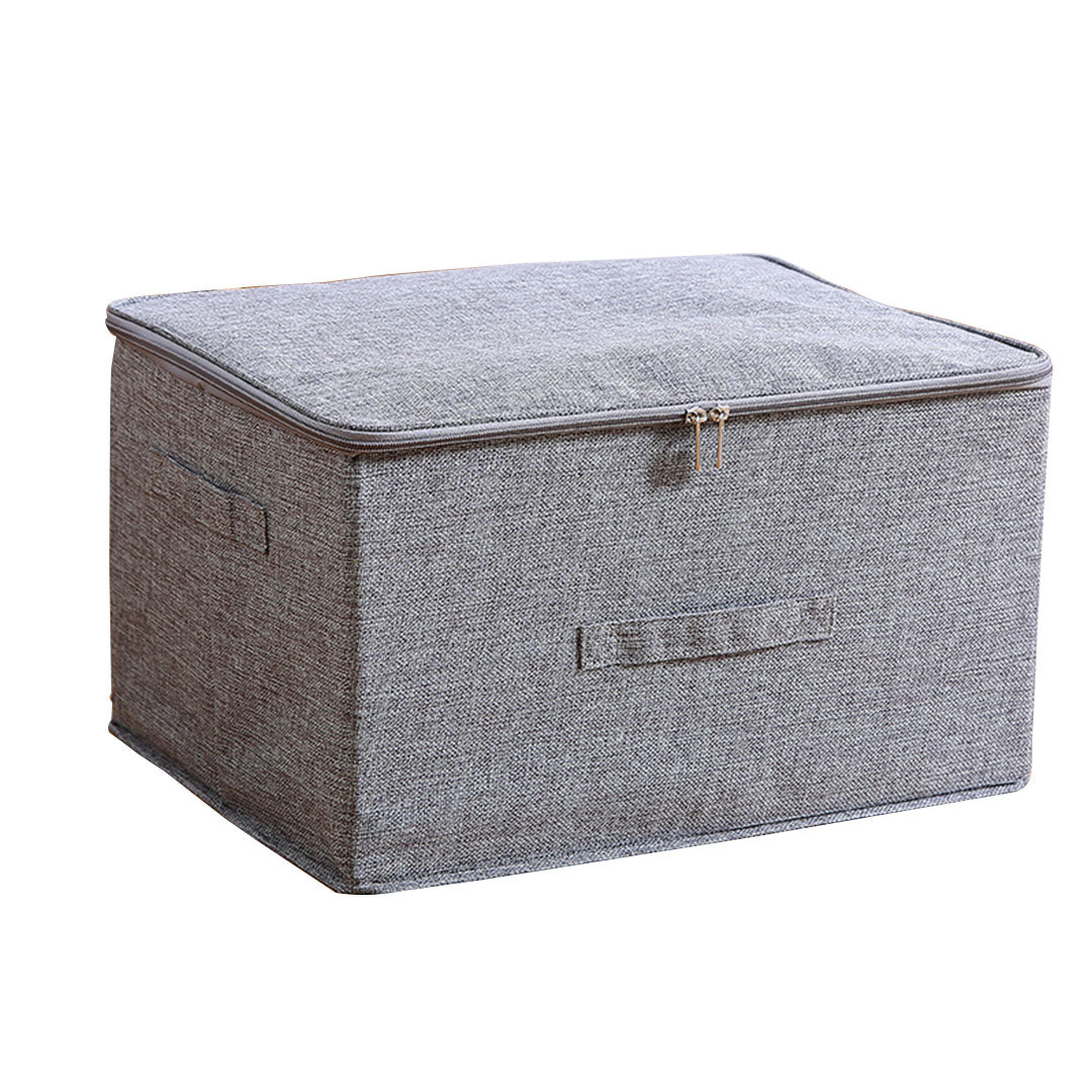 SOGA Grey Large Portable Double Zipper Storage Box Moisture Proof Clothes Basket Foldable Home Organiser LUZ-SBox022