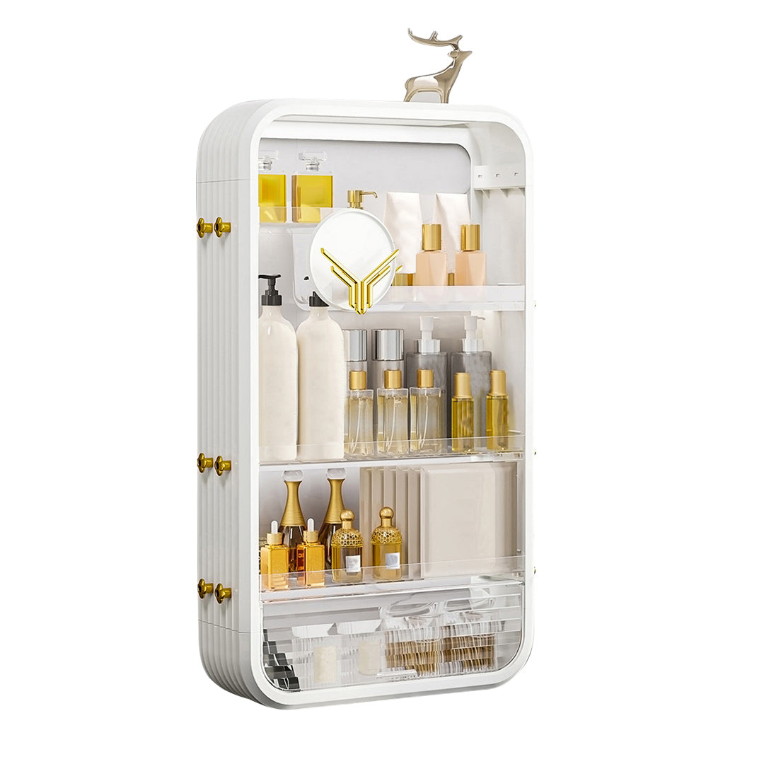 SOGA White Multi Tier Cosmetic Storage Rack Bathroom Vanity Tray Display Stand Organiser LUZ-BathC129