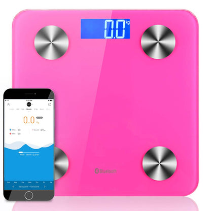 SOGA Wireless Bluetooth Digital Body Fat Scale Bathroom Health Analyser Weight Pink LUZ-BodyFatScaleBluetoothPink