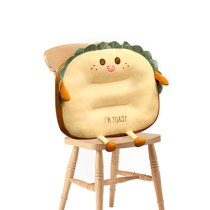 SOGA Cute Face Toast Bread Cushion Stuffed Car Seat Plush Cartoon Back Support Pillow Home Decor LUZ-SCushion042