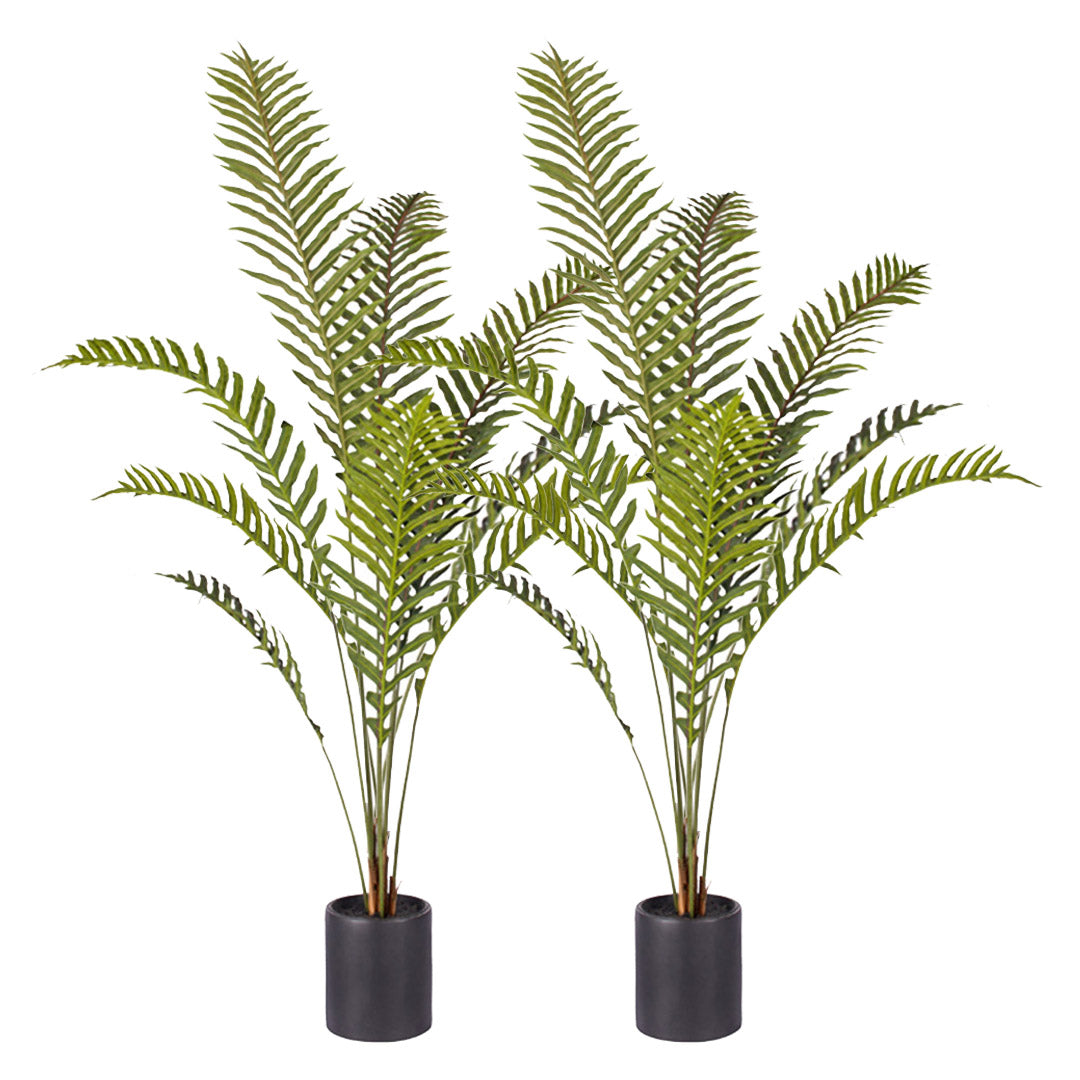 SOGA 2X 160cm Green Artificial Indoor Rogue Areca Palm Tree Fake Tropical Plant Home Office Decor LUZ-APlant1609X2