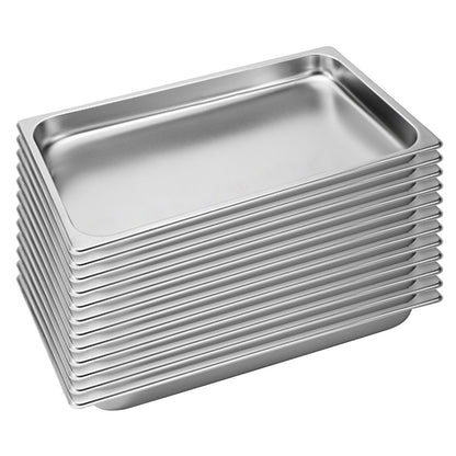 SOGA 12X Gastronorm GN Pan Full Size 1/1 GN Pan 4cm Deep Stainless Steel Tray LUZ-GastronormPans5402X12A