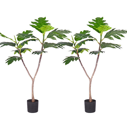 SOGA 2X 90cm Artificial Natural Green Split-Leaf Philodendron Tree Fake Tropical Indoor Plant Home Office Decor LUZ-APlantMBS90121X2