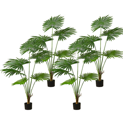 SOGA 4X 120cm Artificial Natural Green Fan Palm Tree Fake Tropical Indoor Plant Home Office Decor LUZ-APlantSKS1267X4
