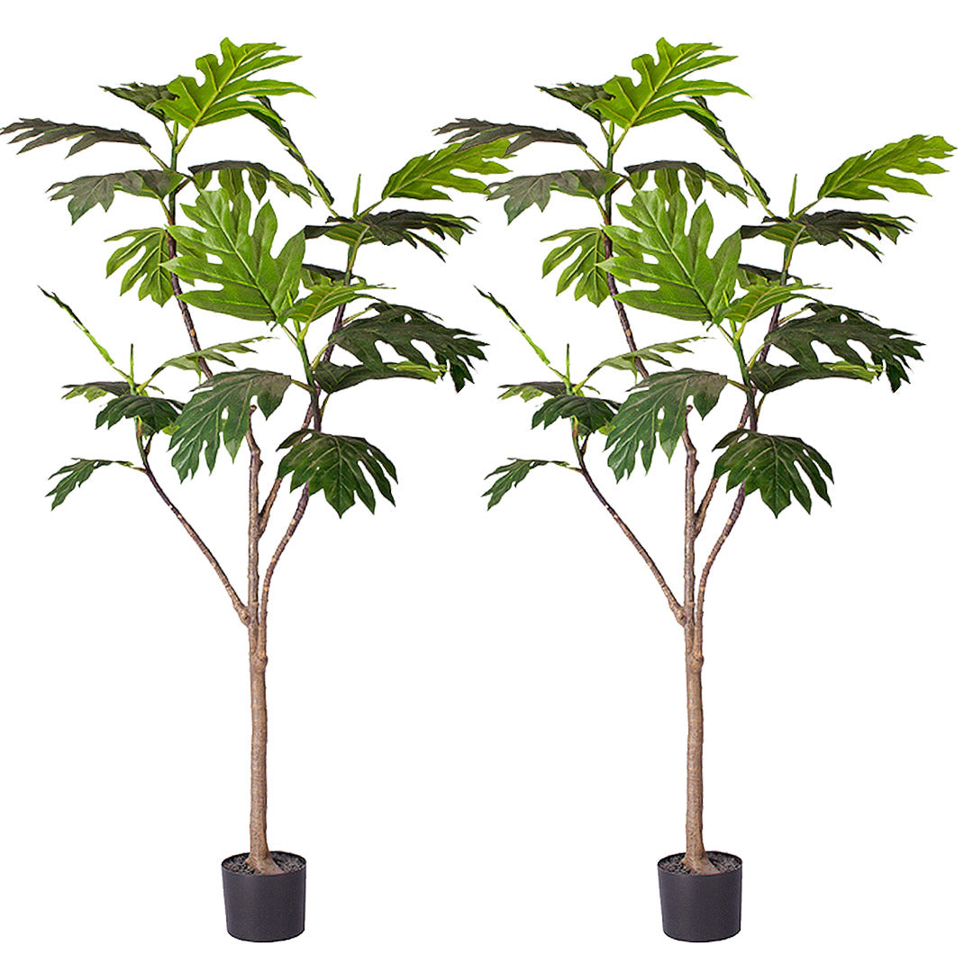 SOGA 2X 180cm Artificial Natural Green Split-Leaf Philodendron Tree Fake Tropical Indoor Plant Home Office Decor LUZ-APlantMBS18026X2