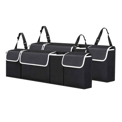 SOGA 2X Oxford Cloth Car Storage Trunk Organiser Backseat Multi-Purpose Interior Accessories Black LUZ-CarStorage4BagX2