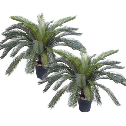 SOGA 2X 125cm Artificial Indoor Cycas Revoluta Cycad Sago Palm Fake Decoration Tree Pot Plant LUZ-APlantFH1071281X2