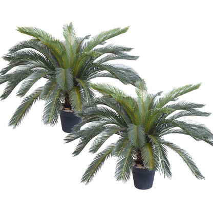 SOGA 2X 155cm Artificial Indoor Cycas Revoluta Cycad Sago Palm Fake Decoration Tree Pot Plant LUZ-APlantFH107130AX2